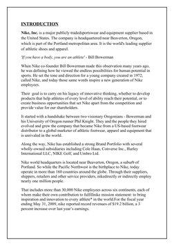 project report on nike brand