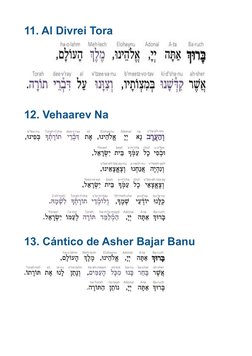 11. Al Divrei Tora
 
12. Vehaarev Na
 
13. Cántico de Asher Bajar Banu
 
