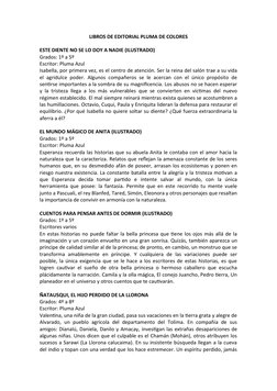 LIBROS DE EDITORIAL PLUMA DE COLORES
ESTE DIENTE NO SE LO DOY A NADIE (ILUSTRADO)
Grados: 1º a 5º
Escritor: Pluma Azul
Isabel