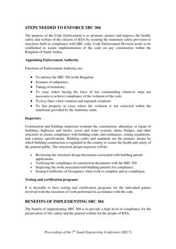 STEPS NEEDED TO ENFORCE SBC 304  
The purpose of the Code Enforcement is to promote, protect and improve the health, 
safety
