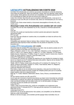 LISTAS IPTV (https://appsfirestick.com/listas-iptv-m3u/) ACTUALIZADAS SIN COSTO 2020
Las listas m3u actualizadas son archivos