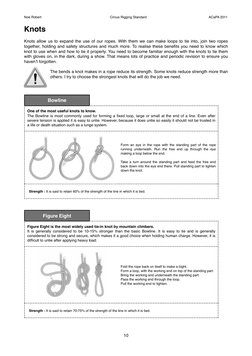 Knots 
Knots allow us to expand the use of our ropes. With them we can make loops to tie into, join two ropes 
together, hold