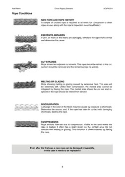 Rope Conditions
NEW ROPE AND ROPE HISTORY
A sample of unused rope is required at all times for comparison to other 
ropes in