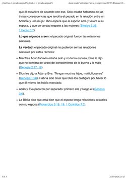 que él estuviera de acuerdo con eso. Solo estaba hablando de las
tristes consecuencias que tendría el pecado en la relación e