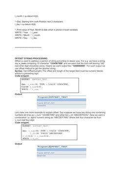 SAP ABAP String Offset Techniques | PDF | String (Computer Science ...