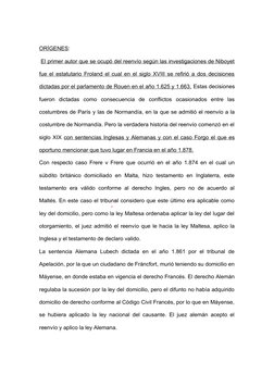 ORÍGENES:
 El primer autor que se ocupó del reenvío según las investigaciones de Niboyet
fue el estatutario Froland el cual e