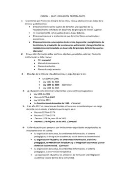 PARCIAL  -  QUIZ  LEGISLACION. PRIMERA PARTE.
1-
 Se entiende por Protección Int