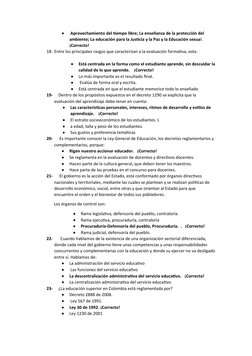 
 Aprovechamiento del tiempo libre; La enseñanza de la protección del 
ambiente; La educación para la Justicia y la Paz y la