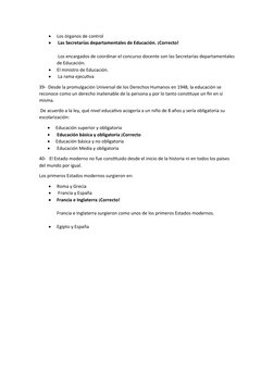 
Los órganos de control

 Las Secretarías departamentales de Educación. ¡Correcto!
 Los encargados de coordinar el concurso