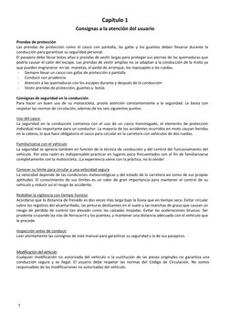 7 
 
Capítulo 1 
Consignas a la atención del usuario 
 
Prendas de protección 
Las prendas de protección como el casco con p