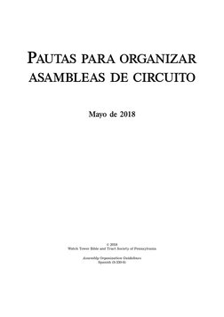 PAAUTUTASASP PARAARAOR ORGGAANIZARNIZARAS
ASAMBLEASAMBLEASDE DECIR CIRCUITCUITOOMa
Mayyoode de2018 2018©
˘2018 2018W
Waatchtc