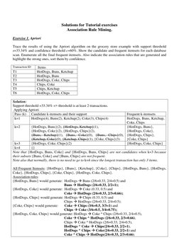 Apriori Algorithm Exercise Solutions | PDF | Information Science ...