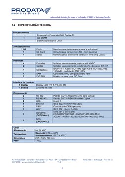 Manual de Instalação para o Validador V3680 – Sistema Padrão 
Av. Paulista,1009 – 16º andar – Bela Vista – São Paulo – SP –