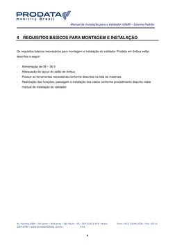 Manual de Instalação para o Validador V3680 – Sistema Padrão 
Av. Paulista,1009 – 16º andar – Bela Vista – São Paulo – SP –