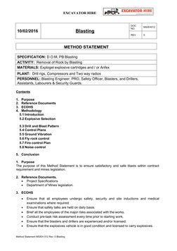 Blasting Method Statement Overview | PDF | Nature