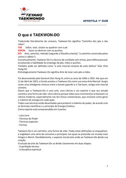 APOSTILA 1º GUB  
______________________________________________________________________ 
 
3 
 
 
O que é TAEKWON-DO