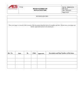 Method Statement For Installation of BMS M Tower PDF | PDF | Electrical ...