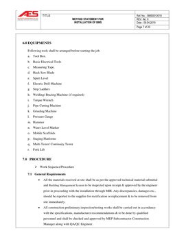 Method Statement For Installation of BMS M Tower PDF | PDF | Electrical ...