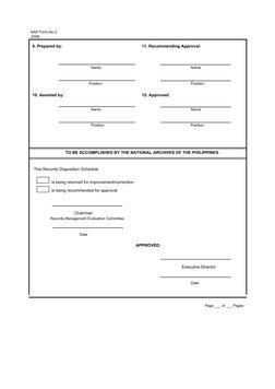 Naps Gs Form NAP Form 2: Records Disposition Schedule | PDF