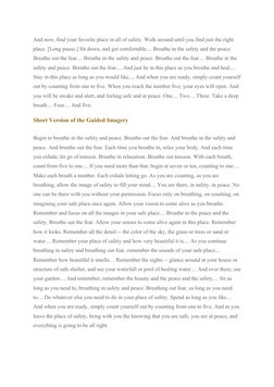 Safe Place Guided Imagery Script | PDF | Hand | Breathing