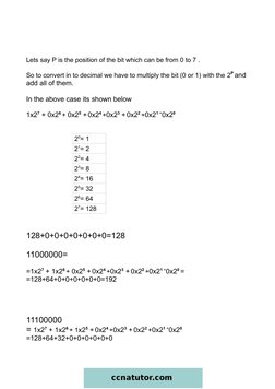 Lets say P is the position of the bit which can be from 0 to 7 .
So to convert in to decimal we have to multiply the bit (0 o