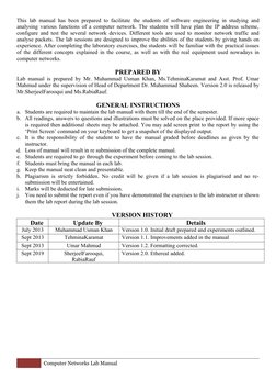 This lab manual has been prepared to facilitate the students of software engineering in studying and
analysing various functi