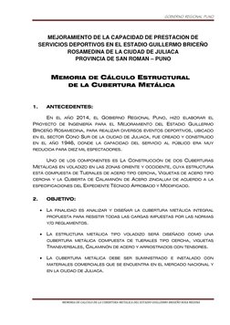 GOBIERNO REGIONAL PUNO 
 
                                           MEMORIA DE CALCULO DE LA CUBERTURA METALICA DEL ESTADIO