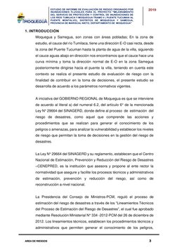 ESTUDIO DE INFORME DE EVALUACIÓN DE RIESGO ORIGINADO POR
INUNDACIONES FLUVIALES PARA EL PROYECTO "MEJORAMIENTO
DEL