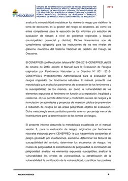 ESTUDIO DE INFORME DE EVALUACIÓN DE RIESGO ORIGINADO POR
INUNDACIONES FLUVIALES PARA EL PROYECTO "MEJORAMIENTO
DEL