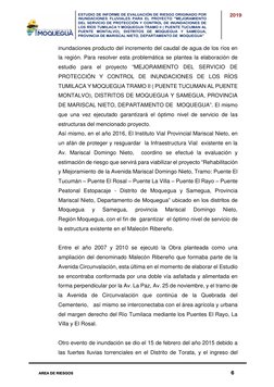 ESTUDIO DE INFORME DE EVALUACIÓN DE RIESGO ORIGINADO POR
INUNDACIONES FLUVIALES PARA EL PROYECTO "MEJORAMIENTO
DEL