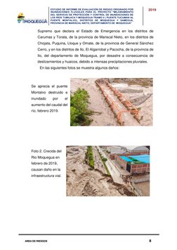 ESTUDIO DE INFORME DE EVALUACIÓN DE RIESGO ORIGINADO POR
INUNDACIONES FLUVIALES PARA EL PROYECTO "MEJORAMIENTO
DEL