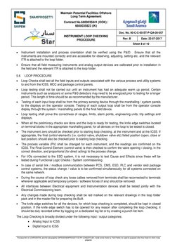 Instrument Loop Checking Procedure | PDF