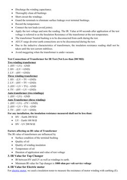 Transformer Insulation Resistance Values | PDF | Transformer ...