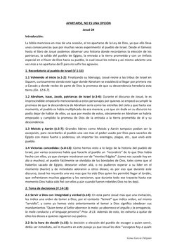 APARTARSE, NO ES UNA OPCIÓN
Josué 24
Introducción:
La biblia menciona en mas de una ocasión, el no apartarse de la Ley de Dio