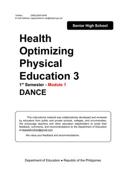 Hope 3 Dance Module HOPE 3: Grade 12 Dance Module 1 | PDF | Aerobic Exercise | Glycolysis
