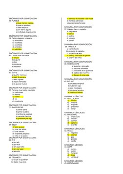 SINÓNIMOS POR SIGNIFICACIÓN: 
28. PUNIBLE 
               a) que merece castigo  
 
b) que es solidario  
 
c) falta de juici