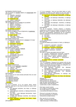 ANTÓNIMOS CONTEXTUALES   
108. El proyecto es hacedero debido a la indispensable labor 
del ingeniero 
a) 
imposible – perent