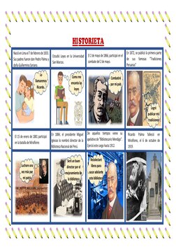 HI STORIETA  
 
 
 
 
 
 
 
 
 
 
Nació en Lima el 7 de febrero de 1833. 
Sus padres fueron don Pedro Palma y 
doña Guille