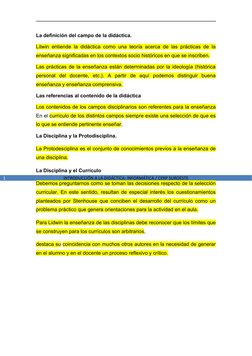 INTRODUCCIÓN A LA DIDÁCTICA: INFORMÁTICA / CERP SUROESTE
1
La definición del campo de la didáctica. 
Litwin entiende la didác