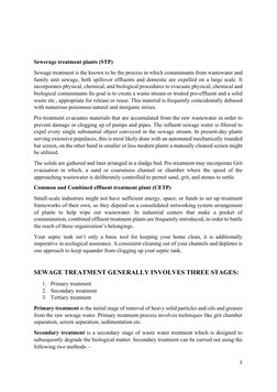 2 
 
 
Sewerage treatment plants (STP) 
Sewage treatment is the known to be the process in which contaminants from wastewat