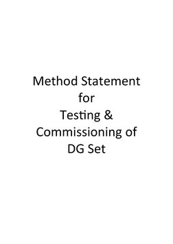 DG Set Testing and Commissioning Guide | PDF | Electric Generator | Switch