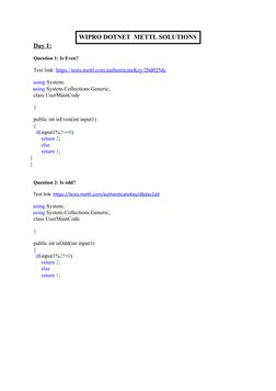 Wipro Dotnet Mettl Coding Questions | PDF | String (Computer Science ...