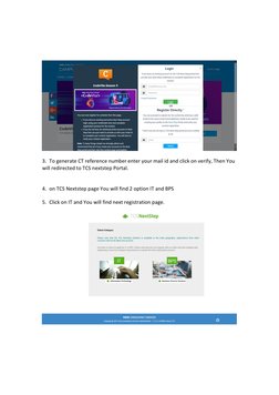 3. To generate CT reference number enter your mail id and click on verify, Then You
will redirected to TCS nextstep Portal.
4