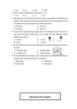 Math7 - q1 - Mod5 - Operations On Integers | PDF | Subtraction ...