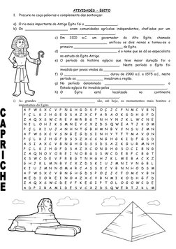 Atividades sobre o Egito Antigo | PDF | Egito | Antigo Egito