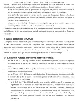 EXAMEN FINAL DE DERECHO ADMINISTRATIVO – FILIAL SAN ESTANISLAO – UNA
servicio, o emplea una terminología incorrecta, entonces