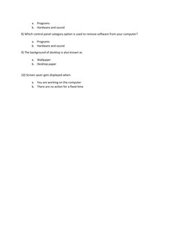 Class 5 Computer MCQ Questions & Answers | PDF | Computer Data Storage ...
