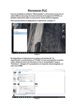 Reconocer PLC 
Una vez instalado el software “Winproladder” y driver para reconocer el 
cable USB (se descarga de manera dire