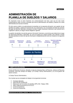 Administración de Sueldos y Salarios - Lic. Boris Prieto Murillo 
Pagina Nº1 
AADDM
MIINNIISSTTRRAACCIIÓ
ÓNN  DDEE    
PPLL