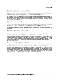 Administración de Sueldos y Salarios - Lic. Boris Prieto Murillo 
Pagina Nº10 
Columna Nº 6 – Previsión para Indemnización